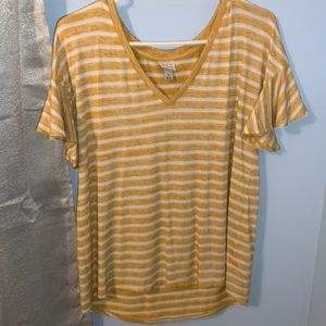A New Day yellow and white striped shirt